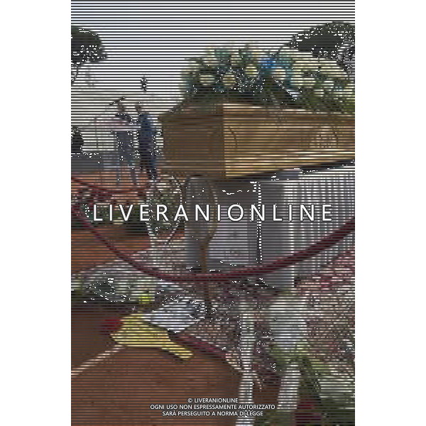 Roma 03 Dicembre 2025 Camera Ardente in onore di Nicola Pietrangeli, allestita al Foro Italico di Roma nello stadio a lui nominato. Nella Foto: il feretro Foto Credit: Andrea Bracaglia- AGENZIA ALDO LIVERANI SAS