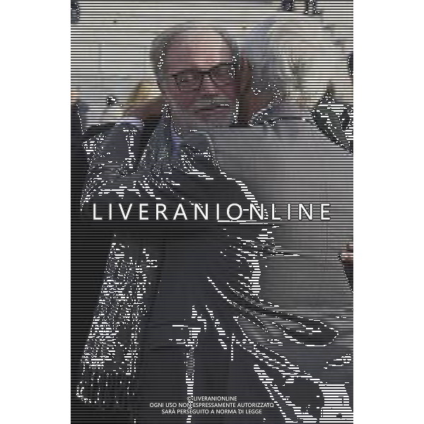 Roma 03 Dicembre 2025 Camera Ardente in onore di Nicola Pietrangeli, allestita al Foro Italico di Roma nello stadio a lui nominato. Nella Foto: Andrea Abodi, Filippo Pietrangeli Foto Credit: Andrea Bracaglia- AGENZIA ALDO LIVERANI SAS