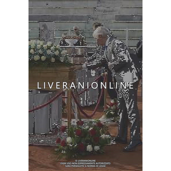 Roma 03 Dicembre 2025 Camera Ardente in onore di Nicola Pietrangeli, allestita al Foro Italico di Roma nello stadio a lui nominato. Nella Foto: Andrea Abodi Foto Credit: Andrea Bracaglia- AGENZIA ALDO LIVERANI SAS