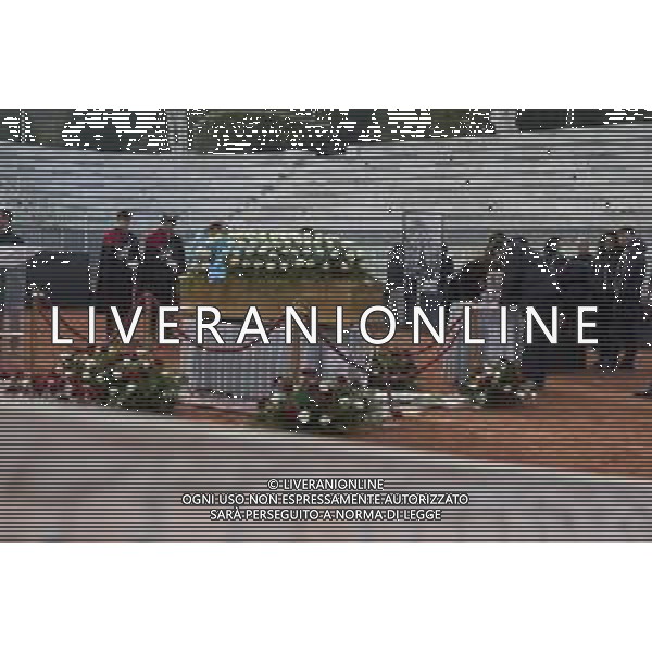 Roma 03 Dicembre 2025 Camera Ardente in onore di Nicola Pietrangeli, allestita al Foro Italico di Roma nello stadio a lui nominato. Nella Foto: il feretro Foto Credit: Andrea Bracaglia- AGENZIA ALDO LIVERANI SAS