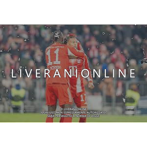 Nicolas Jackson #11 (FC Bayern Muenchen), Michael Olise #17 (FC Bayern Muenchen) Torjubel, FC Bayern Muenchen - SC Freiburg, Fussball, Bundesliga, 11. Spieltag, 22.11.2025 DFB regulations prohibit any use of photographs as image sequences and/or quasi-video / action press AG KARMAPRESS-AG ALDO LIVERANI SAS