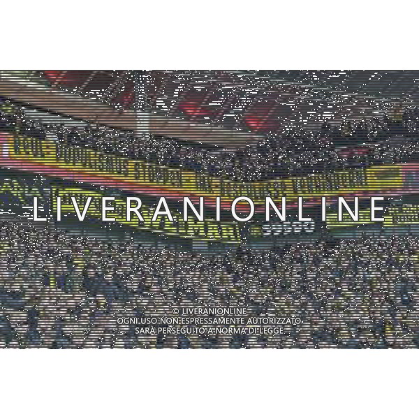 1. Bundesliga - Bayer 04 Leverkusen - Borussia Dortmund am 29.11.2025 in der BayArena in Leverkusen Die Borussia Dortmund Fans im Gästeblock mit einem Banner / Transparent / Spruchband - Reul - Populismus stoppen - IMK Beschlüsse verhindern Foto: osnapix / Marcus Hirnschal DFL regulations prohibit any use of photographs as image sequences and/or quasi-video / action press AG KARMAPRESS-AG ALDO LIVERANI SAS
