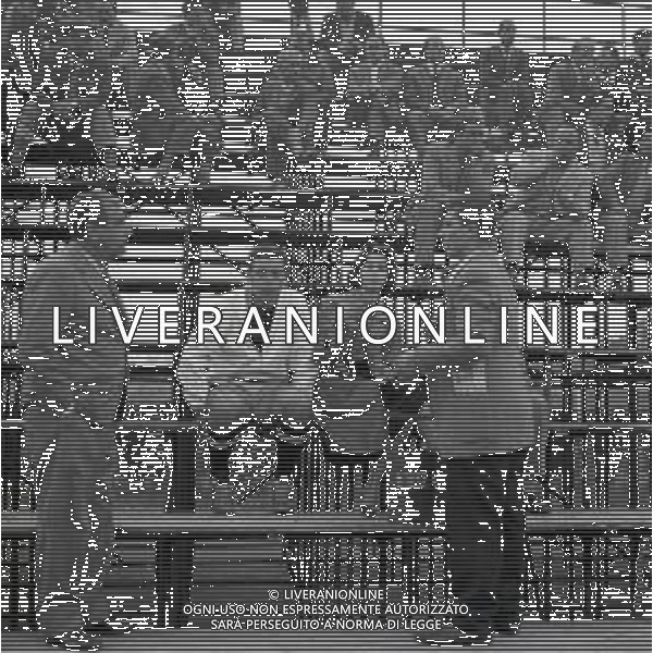 NEG-RETROSPETTIVA NICOLA PIETRANGELI TENNIS NELLA FOTO NICOLA PIETRANGELI CON FULVIO BERNARDINI -LOVATI E CANESTRI ANNI 1950-60 FOTO SANDRO VESPASIANI-AG ALDO LIVERANI SAS