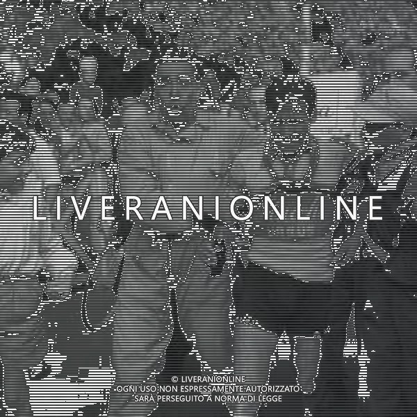 NEG-1949 GIRO D\'ITALIA TAPPA TERNI -ROMA VINTA DA MENON ANGELO NELLA FOTO ANGELO MENON FOTO SANDRO VESPASIANI-AG ALDO LIVERANI SAS