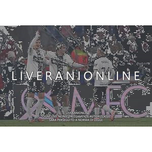 TVRG Bologna vs Parma nella foto giocatori Parma esultanza dopo il gol dell\'1 a 0 Bologna 04-12-2025 Stadio Renato Dall\'Ara Bologna vs Parma Coppa Italia Frecciarossa - ottavi di finale foto Roberto Garavaglia/Agenzia Aldo Liverani sas