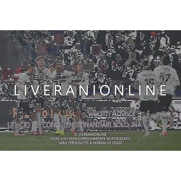 TVRG Bologna vs Parma nella foto giocatori Parma esultanza dopo il gol dell\'1 a 0 Bologna 04-12-2025 Stadio Renato Dall\'Ara Bologna vs Parma Coppa Italia Frecciarossa - ottavi di finale foto Roberto Garavaglia/Agenzia Aldo Liverani sas