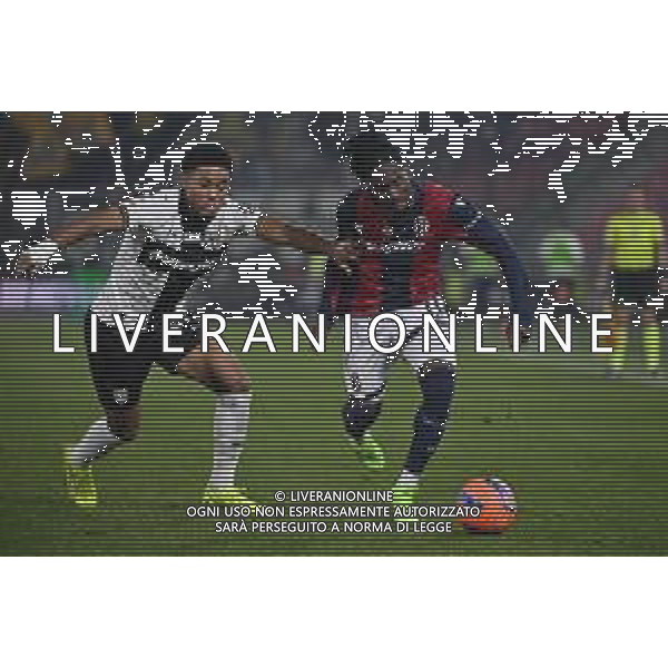 TVRG Bologna vs Parma nella foto Sascha Britschgi (Parma) e Jonathan David Rowe (Bologna) Bologna 04-12-2025 Stadio Renato Dall\'Ara Bologna vs Parma Coppa Italia Frecciarossa - ottavi di finale foto Roberto Garavaglia/Agenzia Aldo Liverani sas