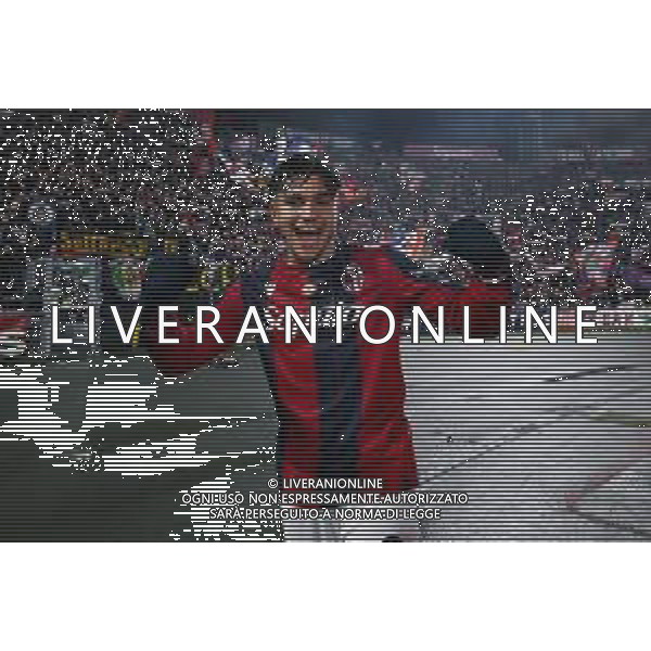 TVRG Bologna vs Parma nella foto Santiago Castro (Bologna) esultanza a fine partita Bologna 04-12-2025 Stadio Renato Dall\'Ara Bologna vs Parma Coppa Italia Frecciarossa - ottavi di finale foto Roberto Garavaglia/Agenzia Aldo Liverani sas