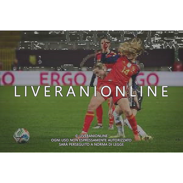 Laia Aleixandri #14 (Spanien / Seleccion Espanola Femenina de Futbol) und Klara Buehl #19 (Deutschland) im Duell, Aktion, Deutschland vs. Spanien, Fussball, Frauen, UEFA, Women’s Nations League, Saison 2025/2026, Finale - Runde 1 von 2, 28.11.2025 / action press AG KARMAPRESS-AG ALDO LIVERANI SAS