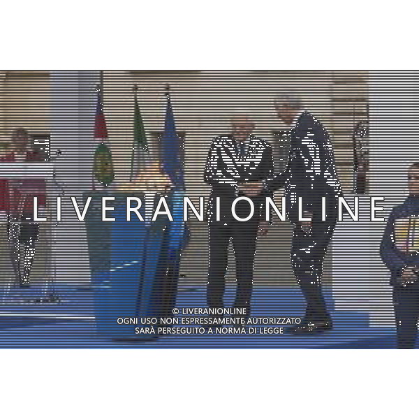 Roma 05 Dicembre 2025 Quirinale, Cerimonia per l\'accensione del bracere Olimpico. Nella Foto: Sergio Mattarella e Giovanni Malago’ Foto Credit: Andrea Bracaglia- AGENZIA ALDO LIVERANI SAS