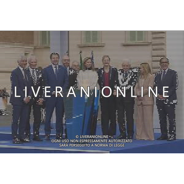 Roma 05 Dicembre 2025 Quirinale, Cerimonia per l\'accensione del bracere Olimpico. Nella Foto: Andrea Abodi, Luciano Buonfiglio, Matteo Salvini, Lorenzo Fontana, Giovanni Amoroso, Laura Mattarella, Kirsty Coventry, Sergio Mattarella, Giorgia Meloni, Ignazio La Russa Foto Credit: Andrea Bracaglia- AGENZIA ALDO LIVERANI SAS