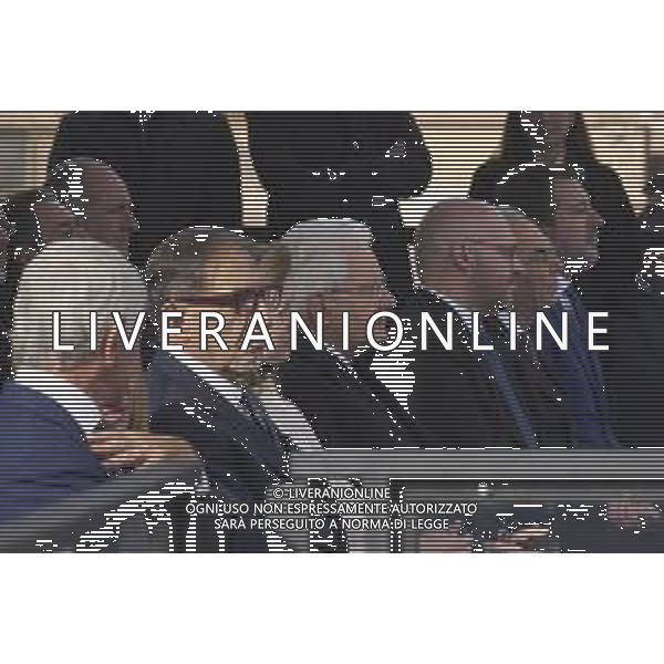 Roma 05 Dicembre 2025 Quirinale, Cerimonia per l\'accensione del bracere Olimpico. Nella Foto: Andrea Abodi, Giorgia Meloni, Ignazio La Russa, Laura Mattarella, Sergio Mattarella, Lorenzo Fontana, Giovanni Amoroso, Matteo Salvini Foto Credit: Andrea Bracaglia- AGENZIA ALDO LIVERANI SAS