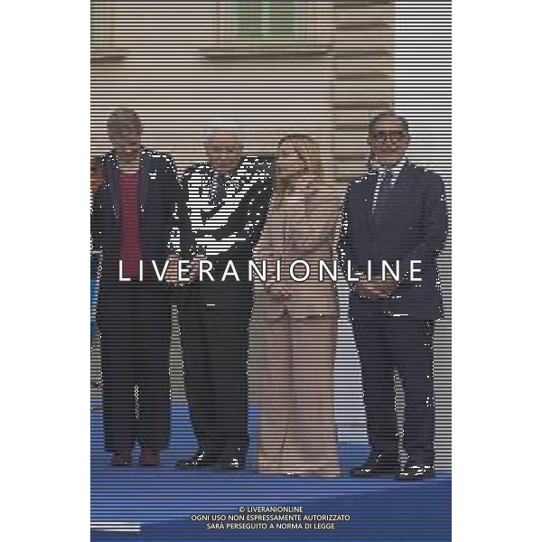 Roma 05 Dicembre 2025 Quirinale, Cerimonia per l\'accensione del bracere Olimpico. Nella Foto: Kirsty Coventry, Sergio Mattarella, Giorgia Meloni, Ignazio La Russa Foto Credit: Andrea Bracaglia- AGENZIA ALDO LIVERANI SAS