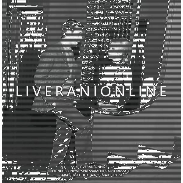 NEG-RETROSPETTIVA ANTONIO VALENTIN ANGELILLO CALCIATORE NELLA FOTO ANTONIO VALENTIN ANGELILLO CON LA BALLERINA ATTILIA TIRONI IN ARTE ILYA LOPEZ A MILANO NELL\'ANNO 1969 AG ALDO LIVERANI SAS