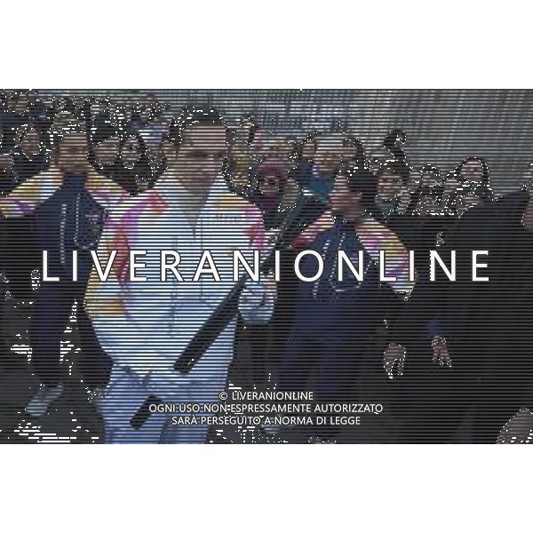 Roma 06 Dicembre 2025 Achille Lauro Tedoforo al colosseo con la Fiamma Olimpica dei Giochi Olimpici Invernali di Milano-Cortina 2026 Nella Foto: Achille Lauro Foto Credit: Andrea Bracaglia- AGENZIA ALDO LIVERANI SAS