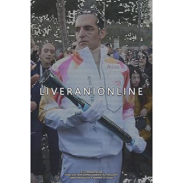 Roma 06 Dicembre 2025 Achille Lauro Tedoforo al colosseo con la Fiamma Olimpica dei Giochi Olimpici Invernali di Milano-Cortina 2026 Nella Foto: Achille Lauro Foto Credit: Andrea Bracaglia- AGENZIA ALDO LIVERANI SAS