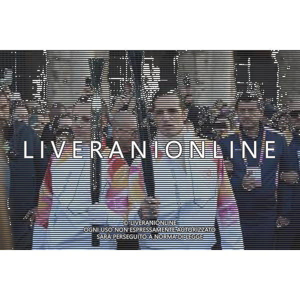 Roma 06 Dicembre 2025 Achille Lauro Tedoforo al colosseo con la Fiamma Olimpica dei Giochi Olimpici Invernali di Milano-Cortina 2026 Nella Foto: Achille Lauro, Boss Doms Foto Credit: Andrea Bracaglia- AGENZIA ALDO LIVERANI SAS