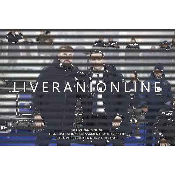 Paolo Zanetti Head Coach of Hellas Verona FC and Raffaele Palladino Head Coach of Atalanta BC during Hellas Verona FC vs Atalanta BC, 14° Serie A Enilive 2025-26 game at Marcantonio Bentegodi stadium in Verona (VR), Italy, on Dicember 06, 2025. (Photo by Davide Casentini)- AGENZIA ALDO LIVERANI SAS