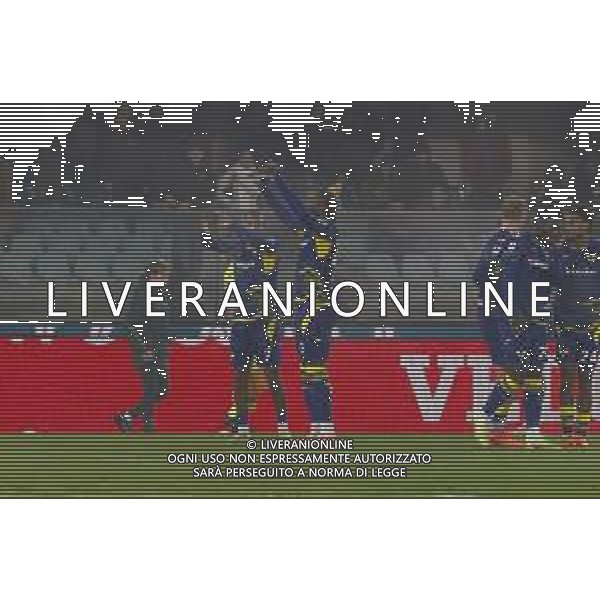 Rafik Belghali of Hellas Verona FC celebrates after scoring during Hellas Verona FC vs Atalanta BC, 14° Serie A Enilive 2025-26 game at Marcantonio Bentegodi stadium in Verona (VR), Italy, on Dicember 06, 2025. (Photo by Davide Casentini)- AGENZIA ALDO LIVERANI SAS