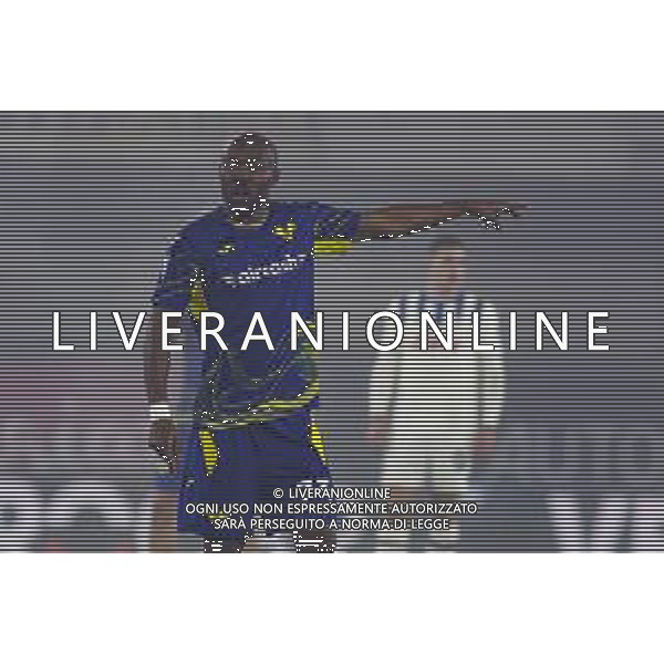 Moatasem Al-Musrati of Hellas Verona FC gestures during Hellas Verona FC vs Atalanta BC, 14° Serie A Enilive 2025-26 game at Marcantonio Bentegodi stadium in Verona (VR), Italy, on Dicember 06, 2025. (Photo by Davide Casentini)- AGENZIA ALDO LIVERANI SAS