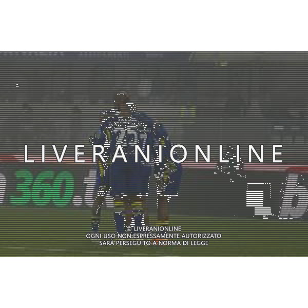 Antoine Joseph Bernède of Hellas Verona FC celebrates after scoring during Hellas Verona FC vs Atalanta BC, 14° Serie A Enilive 2025-26 game at Marcantonio Bentegodi stadium in Verona (VR), Italy, on Dicember 06, 2025. (Photo by Davide Casentini)- AGENZIA ALDO LIVERANI SAS