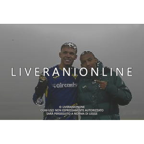 Giovane Santana do Nascimiento of Hellas Verona FC and Rafik Belghali of Hellas Verona FC best playerss of the match at the end of Hellas Verona FC vs Atalanta BC, 14° Serie A Enilive 2025-26 game at Marcantonio Bentegodi stadium in Verona (VR), Italy, on Dicember 06, 2025. (Photo by Davide Casentini)- AGENZIA ALDO LIVERANI SAS