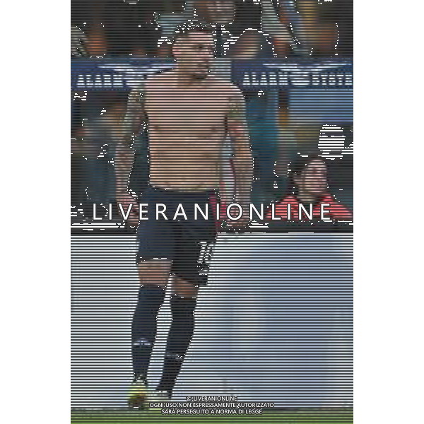 7-12-2025. Cagliari calcio-A.S. Roma, 14° giornta serie A 2025/2026, campionato calcio Italia, stadio Unipol Domus Cagliari. Foto Salvatore Moi/Agenzia Aldo Liverani s.as. Nella foto: Gol Cagliari in casa allo stadio Unipol Domus contro Roma. Segna: Gianluca Gaetano Cagliari ©MOI Salvatore - AGENZIA ALDO LIVERANI SAS