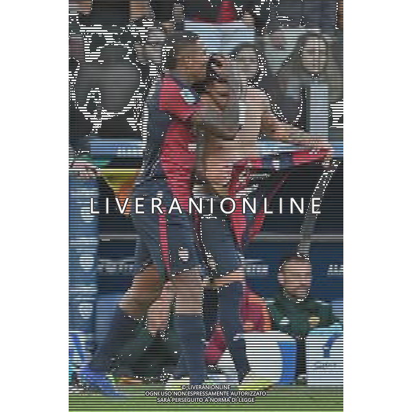 7-12-2025. Cagliari calcio-A.S. Roma, 14° giornta serie A 2025/2026, campionato calcio Italia, stadio Unipol Domus Cagliari. Foto Salvatore Moi/Agenzia Aldo Liverani s.as. Nella foto: Gol Cagliari in casa allo stadio Unipol Domus contro Roma. Segna: Gianluca Gaetano Cagliari ©MOI Salvatore - AGENZIA ALDO LIVERANI SAS