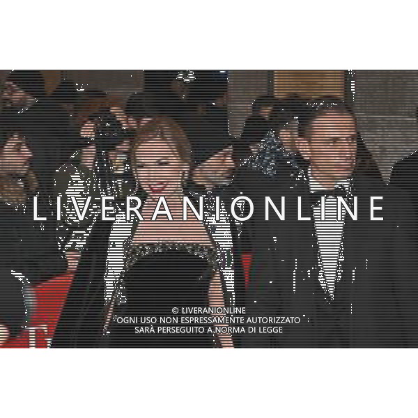 TVRG Prima alla Scala nella foto Federica Panicucci e Marco Bacini Milano 07-12-2025 Ingressi di personalita’ e autorita’ in occasione della prima del Teatro alla Scala foto Roberto Garavaglia/Agenzia Aldo Liverani sas