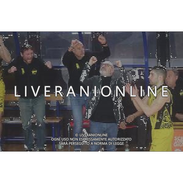 IMOLA 07 12 2025 VIRTUS IMOLA-TEMA SINERGIE FAENZA SERIE B1 NELLA FOTO GIANLUIGI GALETTI ESULTA DOPO LA PARTITA VINTA ©SANNA - AGENZIA ALDO LIVERANI SAS