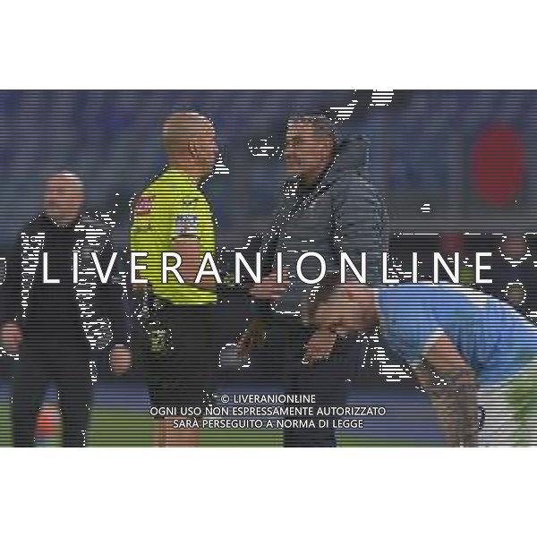 Lazio vs Bologna Campionato Serie A Enilive - 14 Giornata Stadio Olimpico - Roma 07-12-2025 nella foto arbitro Fabbri e Sarri maurizio Foto Federico Gaetano - ag Aldo liverani