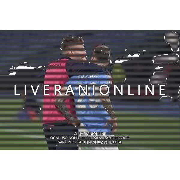 Lazio vs Bologna Campionato Serie A Enilive - 14 Giornata Stadio Olimpico - Roma 07-12-2025 nella foto ciro Immobile e manuel Lazzari a fine gara Foto Federico Gaetano - ag Aldo liverani