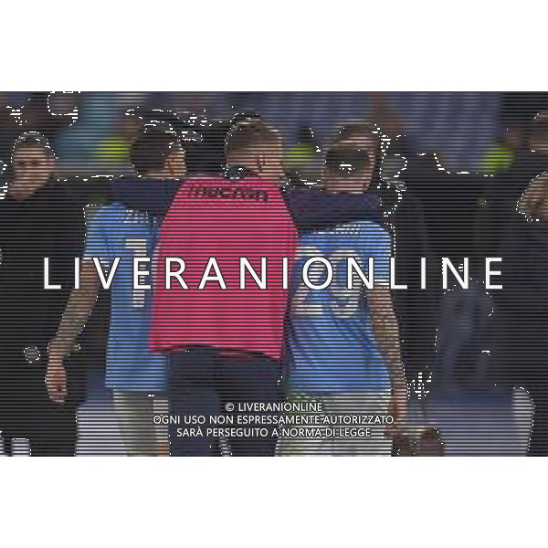 Lazio vs Bologna Campionato Serie A Enilive - 14 Giornata Stadio Olimpico - Roma 07-12-2025 nella foto ciro Immobile esce dal campo con mattia Zaccagni e manuel Lazzari Foto Federico Gaetano - ag Aldo liverani