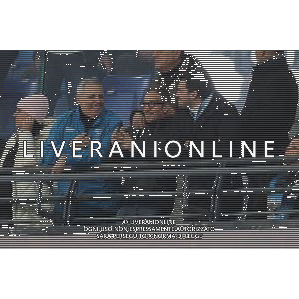 TVPM Napoli, Juventus Nella Foto: Maurizio De Giovanni in tribuna Foto Mosca, Ag.Liverani -TVPM Napoli - Juventus Campionato Calcio Serie A 07.12.2025