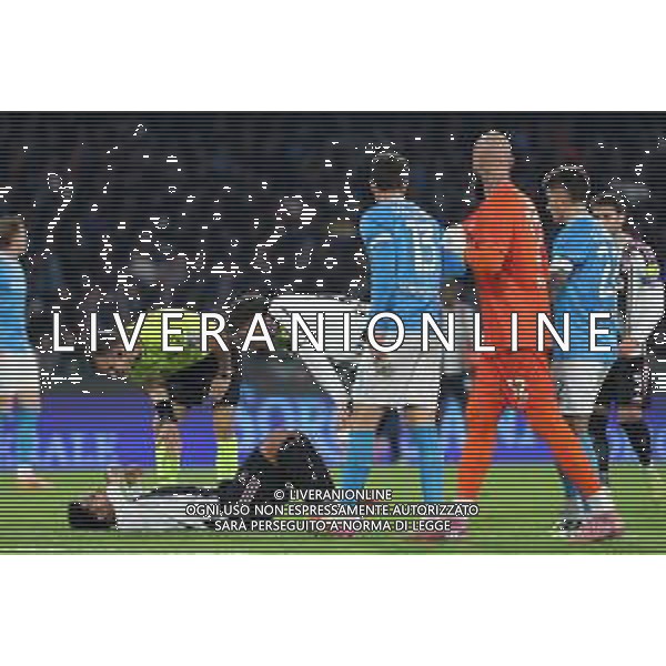 TVPM Napoli, Juventus Nella Foto: Weston McKennie, arbitro La Penna Foto Mosca, Ag.Liverani -TVPM Napoli - Juventus Campionato Calcio Serie A 07.12.2025