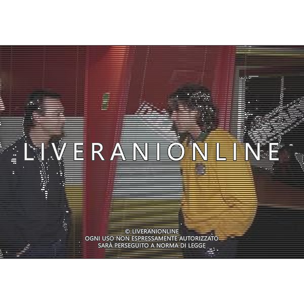 NEG COL-RETROSPETTIVA ALESSANDRO DEL PIERO CALCIATORE NELLA FOTO ALESSANDRO DEL PIERO CON DJ ALBERTINO A RADIO DEEJAY A MILANO IL GIORNO 22-08-1999 AG ALDO LIVERANI SAS