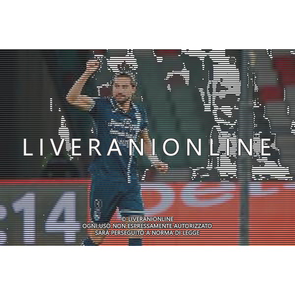 TVEM December 8, 2025 Bari, Italy - SSC Bari vs Pescara Calcio - Italian Soccer Serie B 2025/2026 - San Nicola Stadium. In the pic: Antonio Di Nardo of Pescara Calcio celebrates after scoring a goal ©TVEM Emmanuele Mastrodonato - AGENZIA ALDO LIVERANI SAS