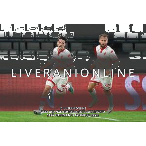 TVEM December 8, 2025 Bari, Italy - SSC Bari vs Pescara Calcio - Italian Soccer Serie B 2025/2026 - San Nicola Stadium. In the pic: Giulio Maggiore of SSC Bari celebrates after scoring a goal ©TVEM Emmanuele Mastrodonato - AGENZIA ALDO LIVERANI SAS