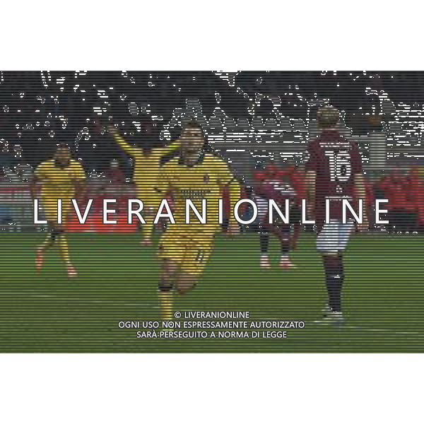 Torino 08.12.25 Stadio Grande Torino @Manuela Viganti/Ag. Aldo Liverani sas Torino vs Milan Campionato Calcio Serie A Enilive 2025/2026 14a giornata Nella foto: esultanza critian pulisic dopo il gol ©Viganti - AGENZIA ALDO LIVERANI SAS