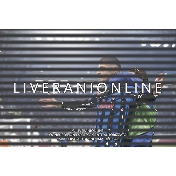 Gianluca Scamacca of Atalanta BC celebrates after scoring goal during Atalanta BC vs Chelsea FC, Champions League 2025-26 League phase, Matchday 6°, game at New Balance Arena in Bergamo (BG), Italy, on Dicember 09, 2025. (Photo by Davide Casentini)- AGENZIA ALDO LIVERANI SAS