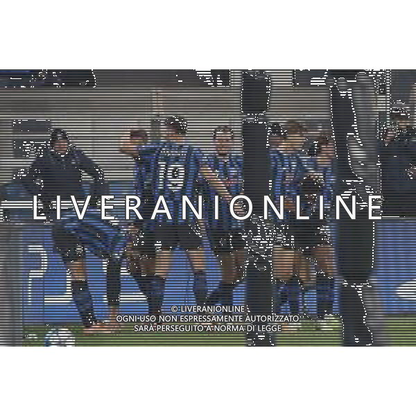 Charles De Ketelaere of Atalanta BC. celebrates after scoring during Atalanta BC vs Chelsea FC, Champions League 2025-26 League phase, Matchday 6°, game at New Balance Arena in Bergamo (BG), Italy, on Dicember 09, 2025. (Photo by Davide Casentini)- AGENZIA ALDO LIVERANI SAS