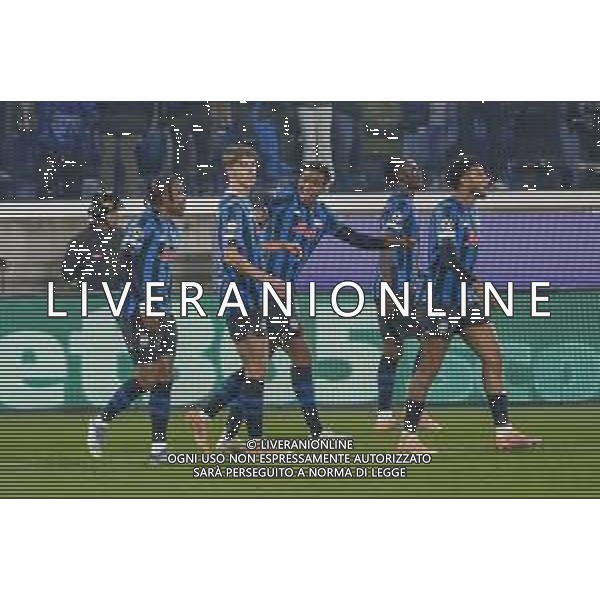 Charles De Ketelaere of Atalanta BC. celebrates after scoring during Atalanta BC vs Chelsea FC, Champions League 2025-26 League phase, Matchday 6°, game at New Balance Arena in Bergamo (BG), Italy, on Dicember 09, 2025. (Photo by Davide Casentini)- AGENZIA ALDO LIVERANI SAS