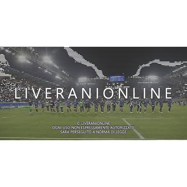 Atalanta players celebrate the victory at the end of Atalanta BC vs Chelsea FC, Champions League 2025-26 League phase, Matchday 6°, game at New Balance Arena in Bergamo (BG), Italy, on Dicember 09, 2025. (Photo by Davide Casentini)- AGENZIA ALDO LIVERANI SAS