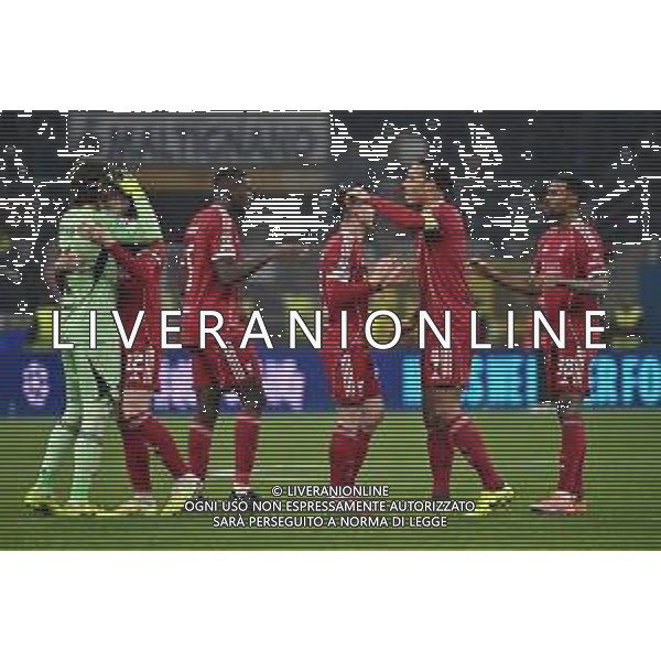 Inter vs Liverpool nella foto esultanza finale Liverpool Milano 09-12-2025 Stadio Giuseppe Meazza - San Siro Inter vs Liverpool UEFA Champions League fase a girone unico - 6a giornata foto Roberto Garavaglia/Agenzia Aldo Liverani sas