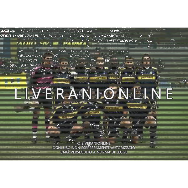 NEG COL-25-11-1999 PARMA SEDICESIMI DI FINALE DI COPPA UEFA PARMA-STURM GRAZ 2-1 NELLA FOTO LA FORMAZIONE DEL PARMA CALCIO 199-2000 DA SIN IN PIEDI GIANLUIGI BUFFON-RAFFAELE LONGO-LILIAN THURAM-STEFANO TORRISI-SALIOU LASSISSI -MARIO STANIC-DINO BAGGIO SED DA SIN JOHAN WALEM-JOHNNIER MONTANO-ROBERTO BREDA-MARCO DI VAIO AG ALDO LIVERANI SAS