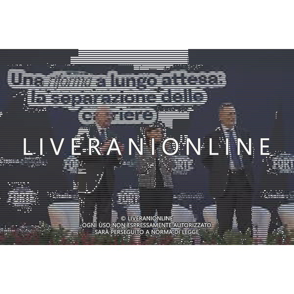 Roma 11 Dicembre 2025 Il Ministro della Giustizia Carlo Nordio partecipa al Panel ‘Una riforma a lungo attesa, la separazione delle carriere’ all\'interno della manifestazione ATREJU 2025 Nella Foto: Carlo Nordio, Debora Serracchiani, Alberto Balboni Foto Credit: Andrea Bracaglia- AGENZIA ALDO LIVERANI SAS