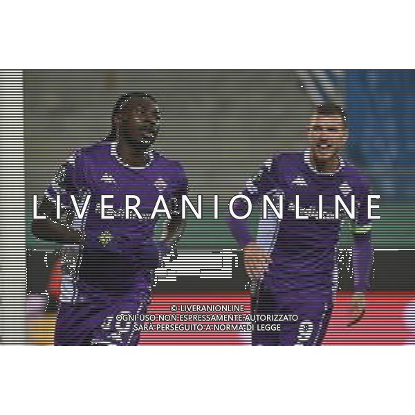 TVRG Fiorentina vs Dinamo Kiev nella foto Moise Kean (Fiorentina) e Edin Dzeko (Fiorentina) esultanza dopo il gol dell\'1 a 0 Firenze 11-12-2025 Stadio Artemio Franchi Fiorentina vs Dinamo Kiev UEFA Conference League fase a girone unico - 5a giornata foto Roberto Garavaglia/Agenzia Aldo Liverani sas