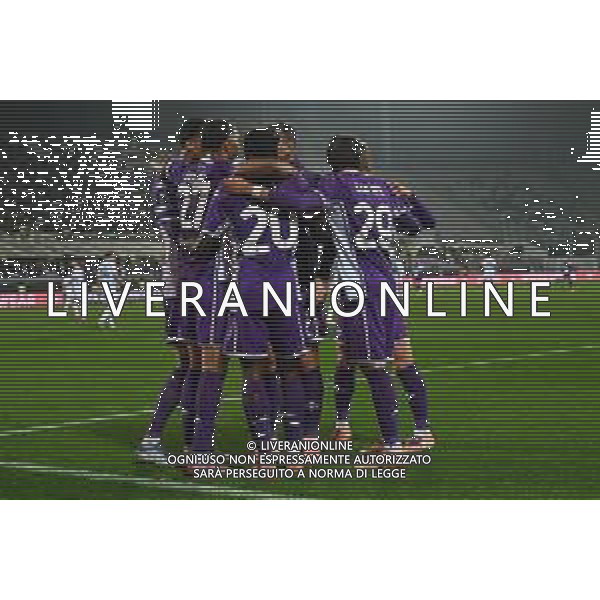 TVRG Fiorentina vs Dinamo Kiev nella foto giocatori Fiorentina esultanza dopo il gol dell\'1 a 0 Firenze 11-12-2025 Stadio Artemio Franchi Fiorentina vs Dinamo Kiev UEFA Conference League fase a girone unico - 5a giornata foto Roberto Garavaglia/Agenzia Aldo Liverani sas