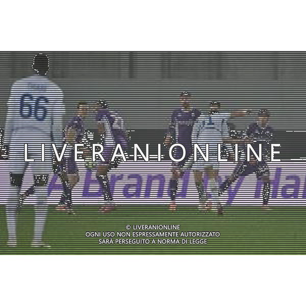 TVRG Fiorentina vs Dinamo Kiev nella foto Mykola Mykhailenko (Dinamo Kiev) segna il gol dell\'1 a 1 Firenze 11-12-2025 Stadio Artemio Franchi Fiorentina vs Dinamo Kiev UEFA Conference League fase a girone unico - 5a giornata foto Roberto Garavaglia/Agenzia Aldo Liverani sas