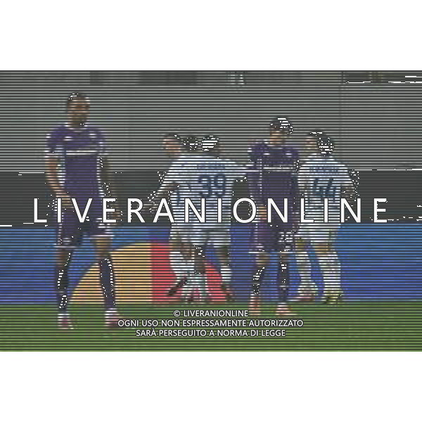 TVRG Fiorentina vs Dinamo Kiev nella foto delusione Fiorentina dopo il gol subito e giocatori Dinamo Kiev esultanza dopo il gol dell\'1 a 1 Firenze 11-12-2025 Stadio Artemio Franchi Fiorentina vs Dinamo Kiev UEFA Conference League fase a girone unico - 5a giornata foto Roberto Garavaglia/Agenzia Aldo Liverani sas